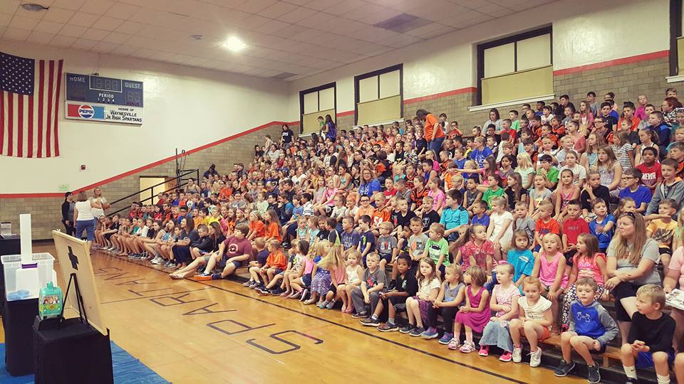 gymnasium full of students